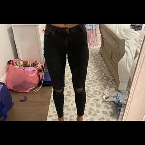Rollas westcoast ankle mid rise skinny black jeans